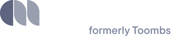 Careerminds logo with the text "formerly Toombs" in smaller font below. The logo features two overlapping curved shapes on the left.